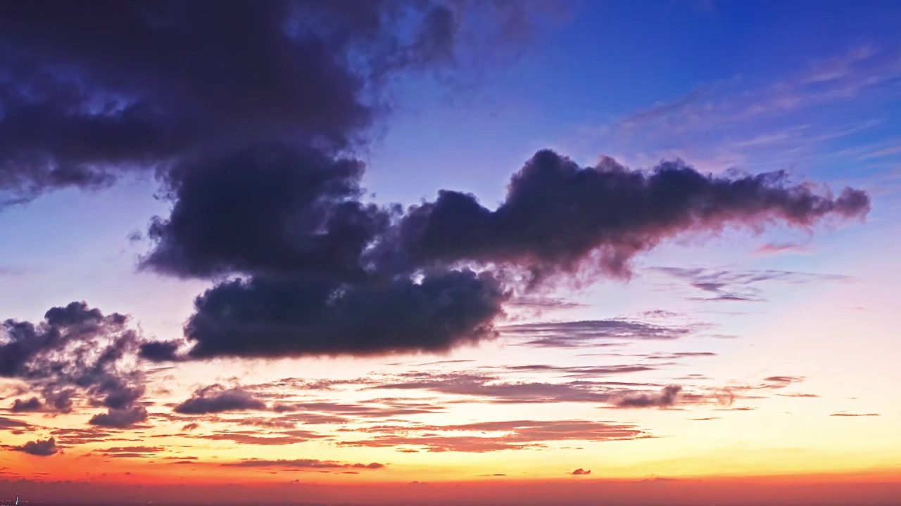 日落时五颜六色的天空云视频素材