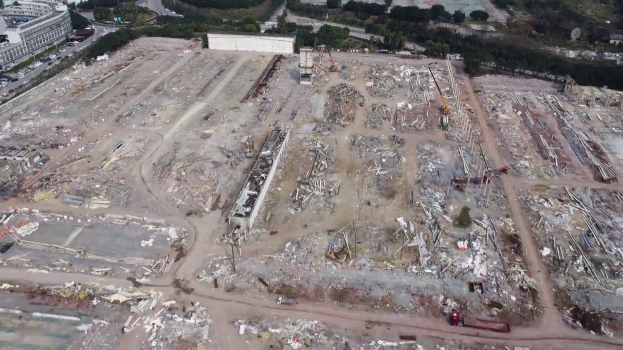 井口工业园正在拆除小康机械的厂房视频素材