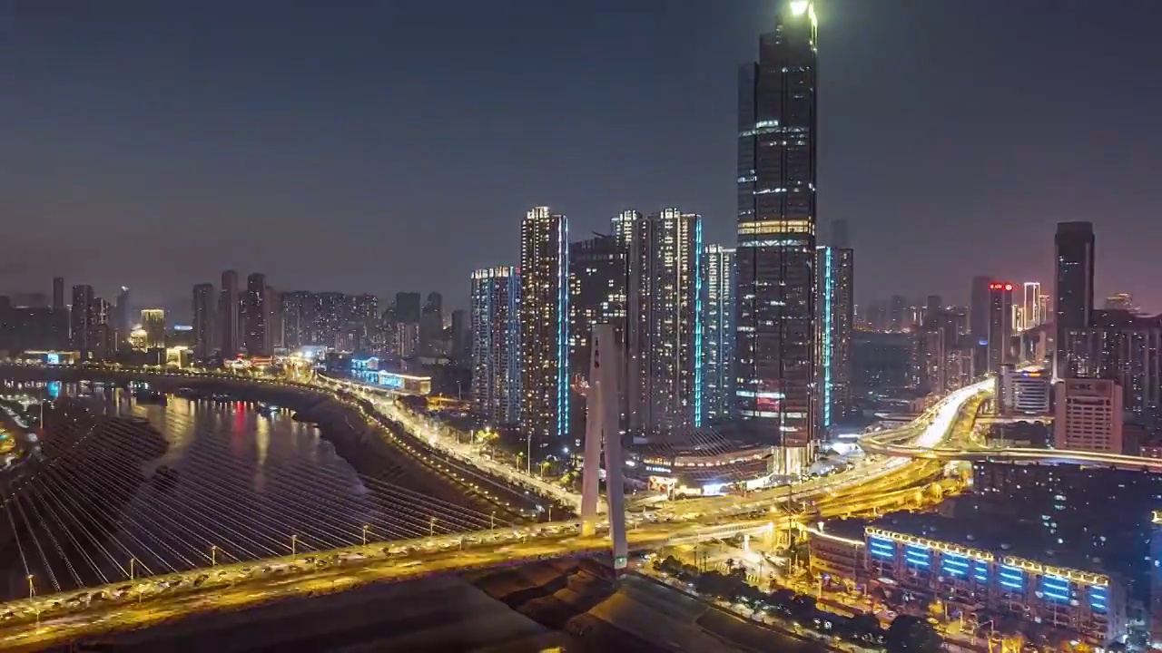 武汉月湖桥夜景视频素材