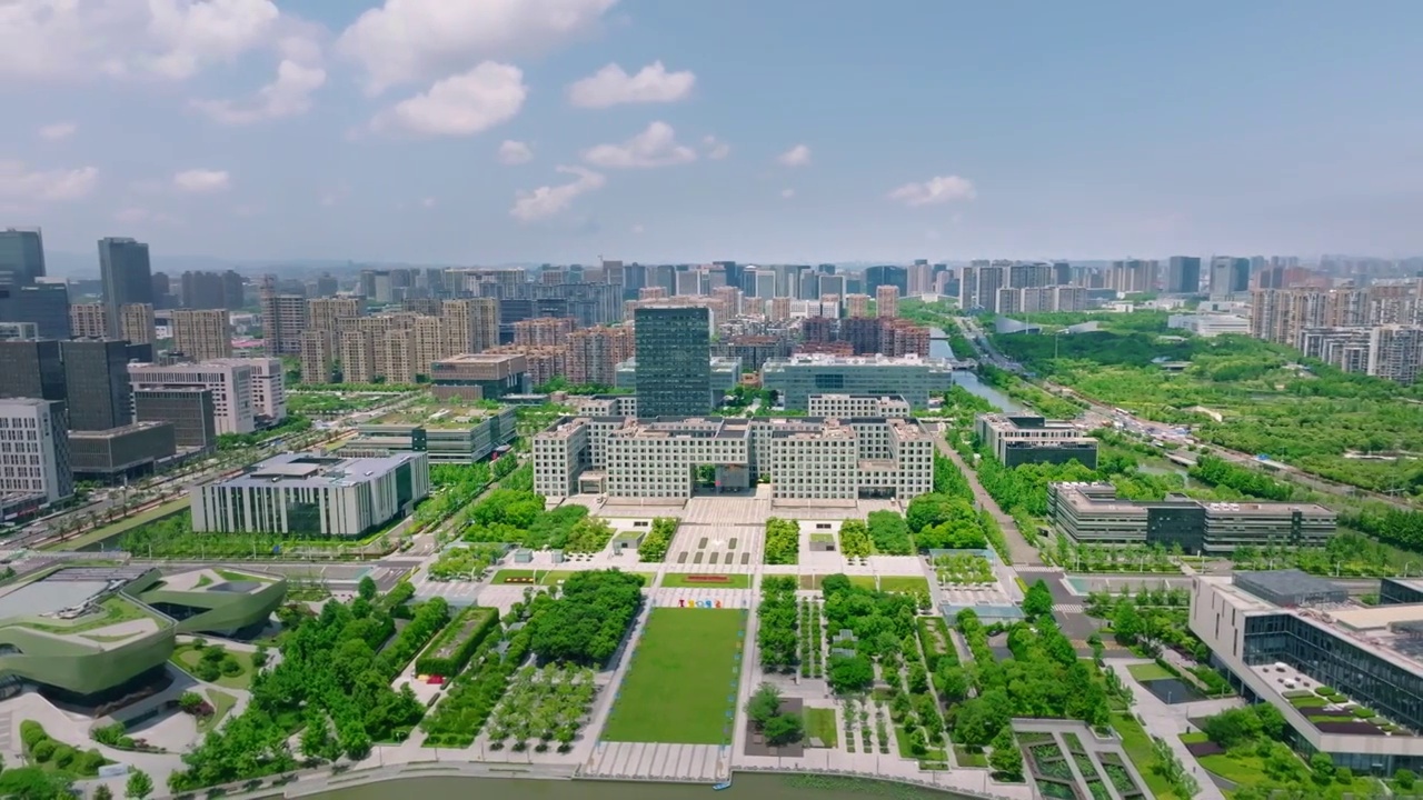 宁波市政府东部新城市民广场视频素材