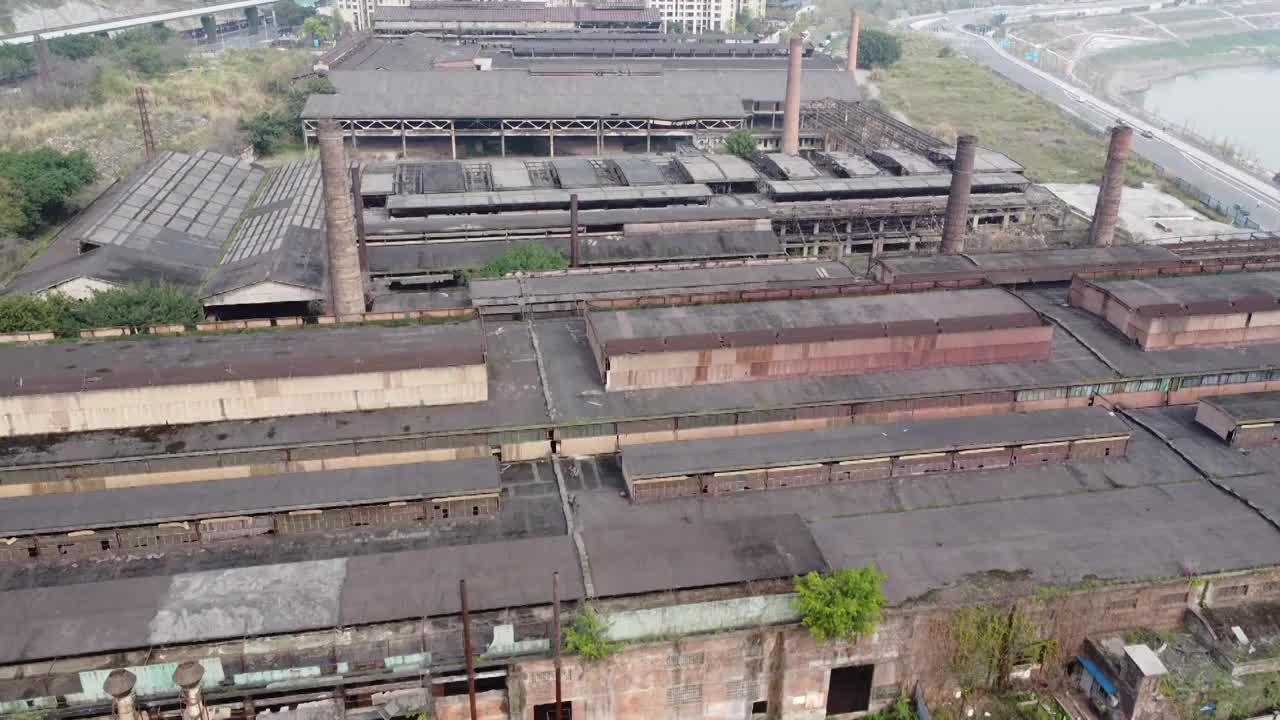 曾经辉煌的重庆特殊钢厂旧址视频素材