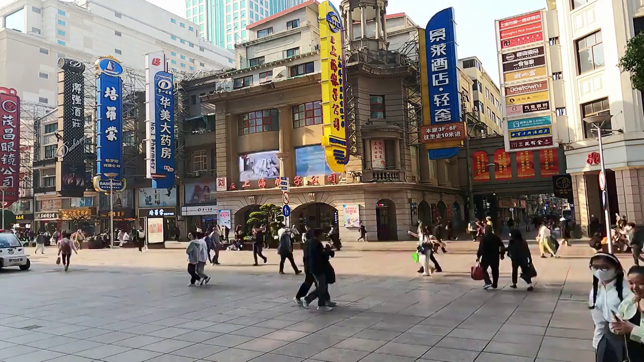 上海南京路步行街延时视频视频素材