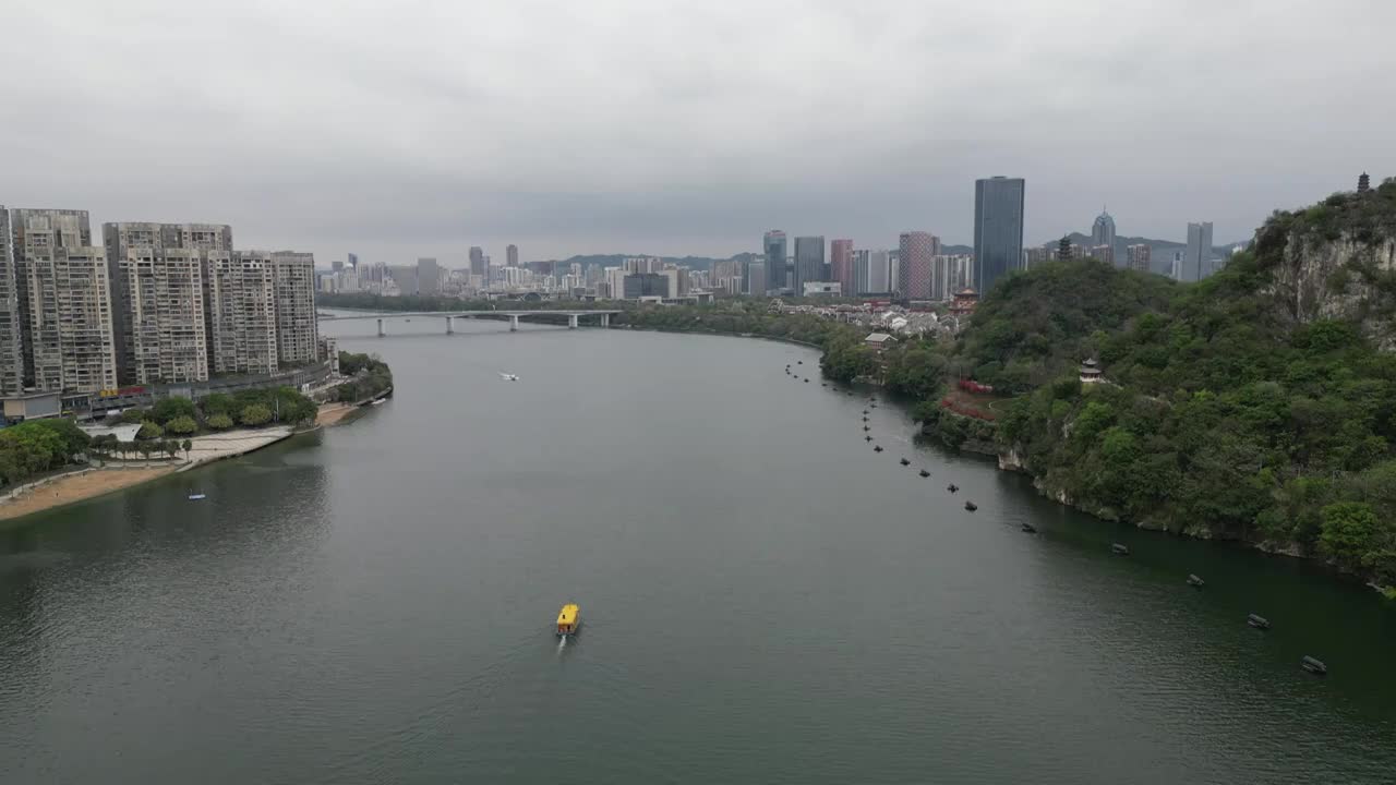 柳州水上公交航拍视频下载