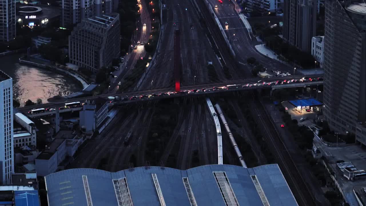 上海火车站航拍视频下载