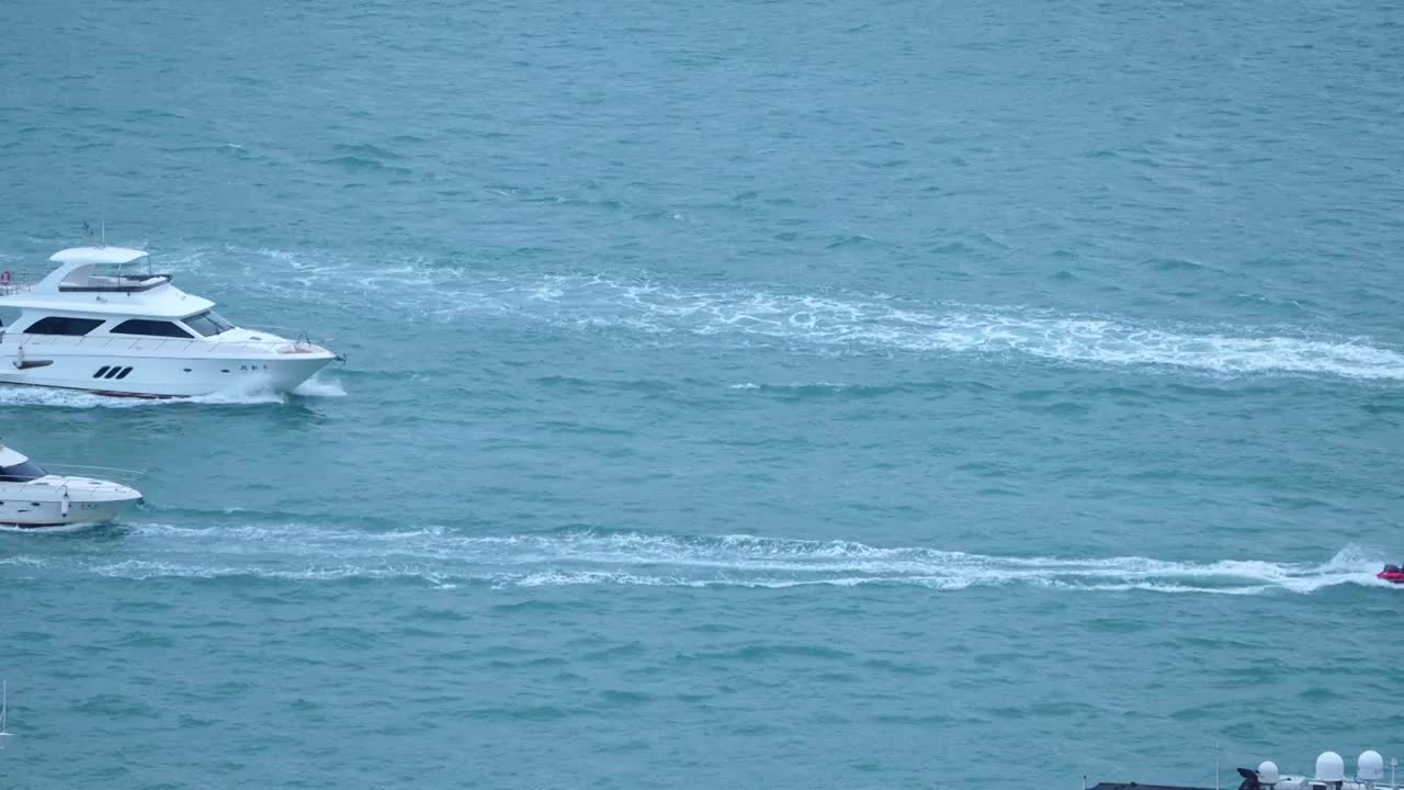 海南三亚游艇出海航拍视频下载