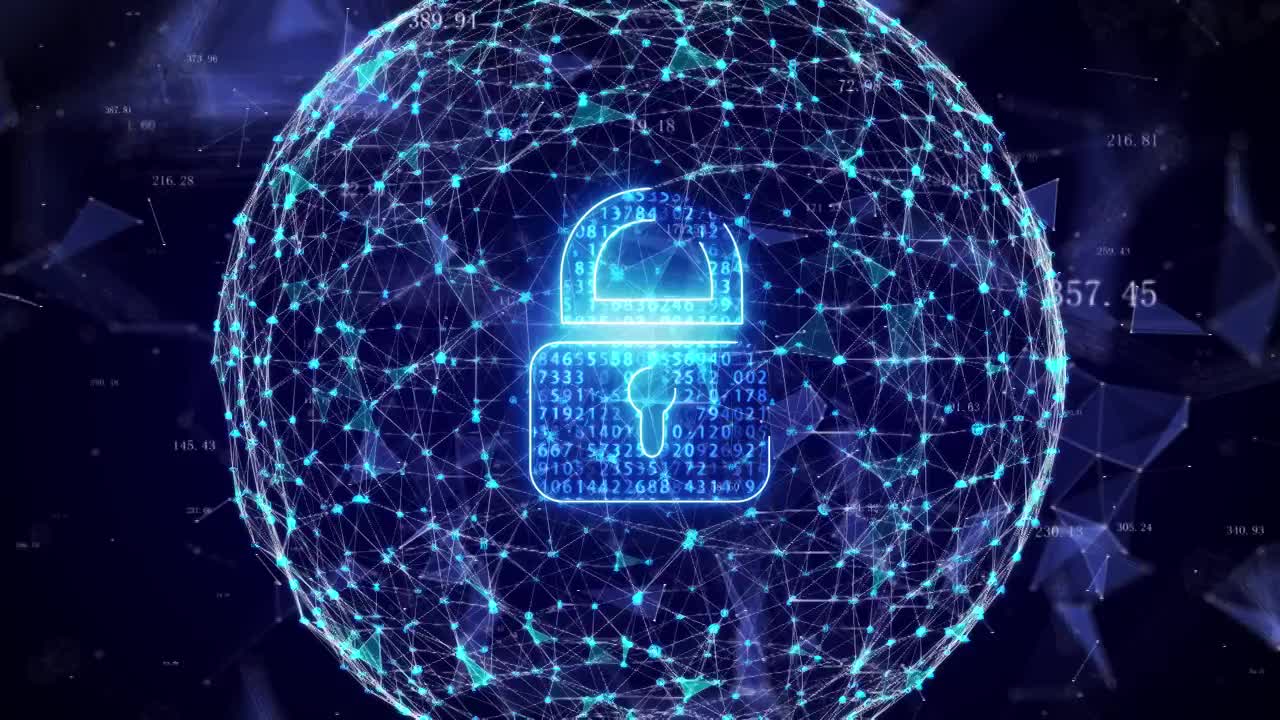 互联网安全和区块链加密技术概念视频下载