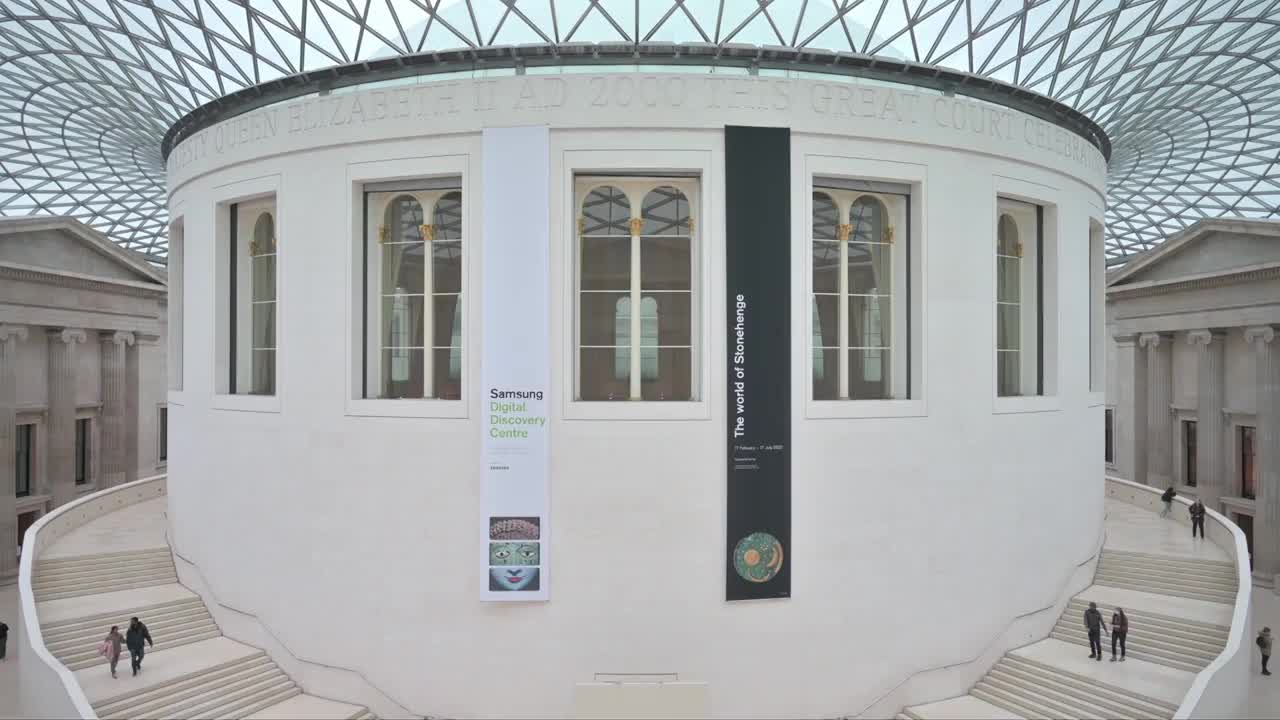 伦敦大英博物馆室内视频素材