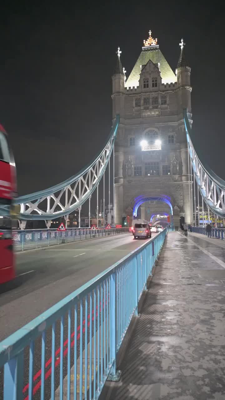 英国伦敦大桥夜景视频素材