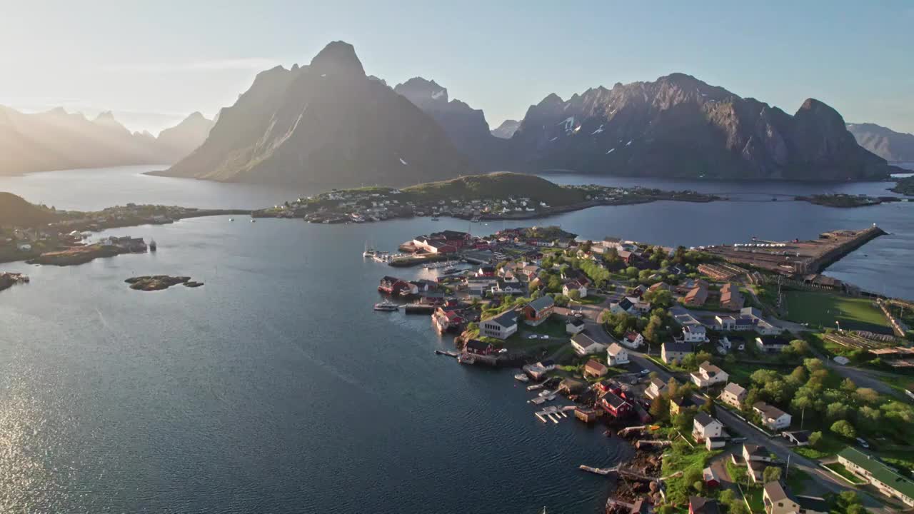 挪威罗弗敦群岛自然风光极昼视频下载