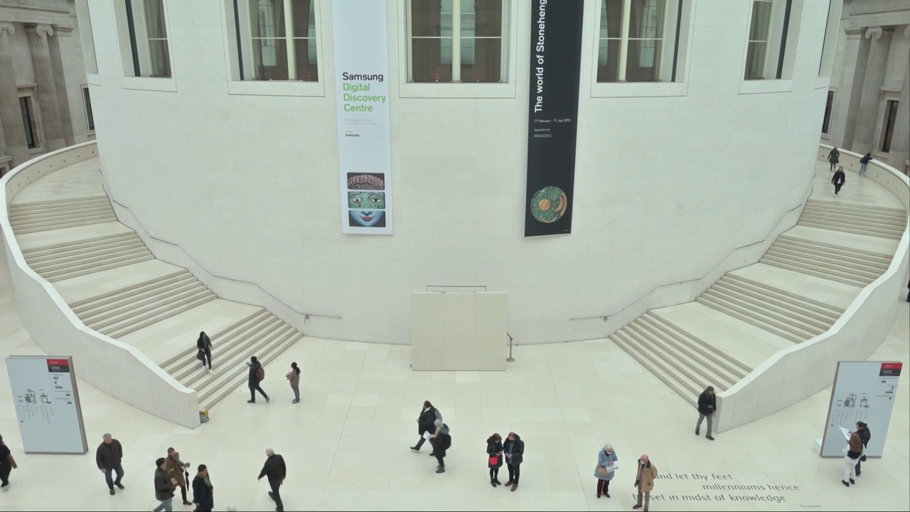 伦敦大英博物馆室内视频素材