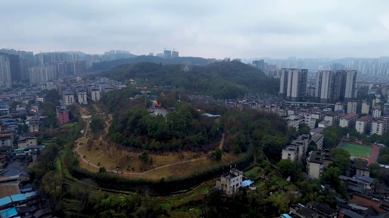 郴州市 湘南起义纪念碑 苏仙区 南塔 东塔公园 航拍视频下载