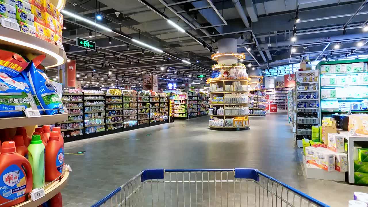 推购物车在超市购物视频下载