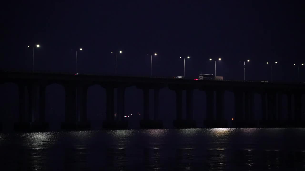 深圳西湾红树林沿江大桥夜景视频下载