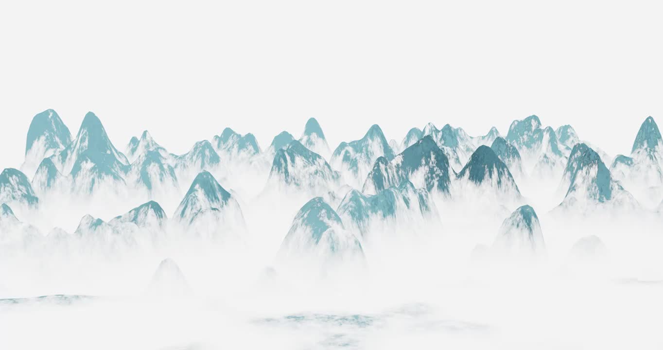 中国风的山水水墨画视频素材