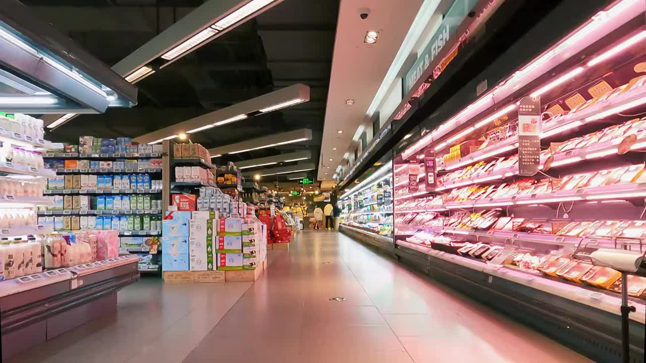 超市商品货架视频下载
