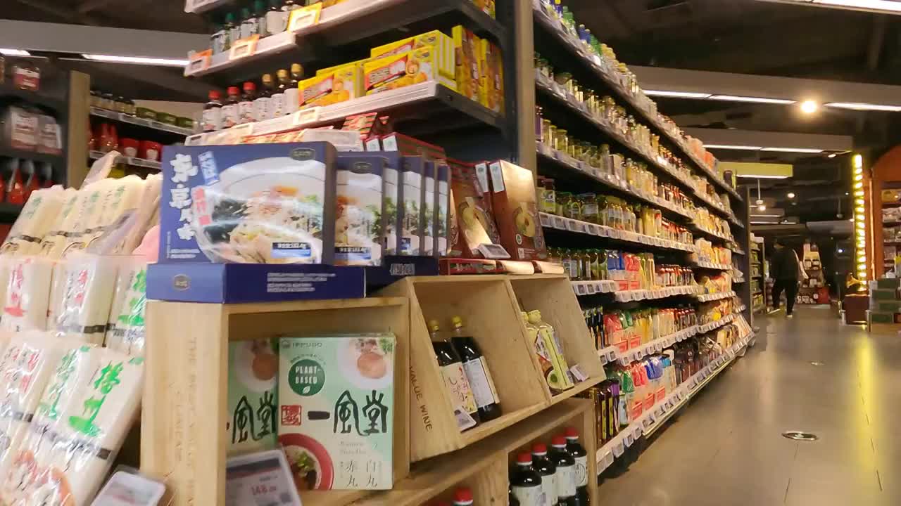 超市商品货架视频下载