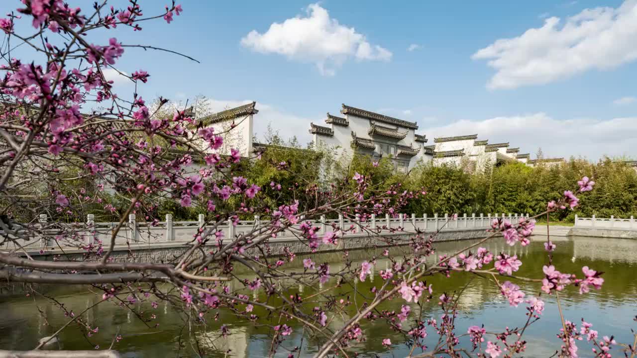 北京园博园古民居文化区春色视频素材