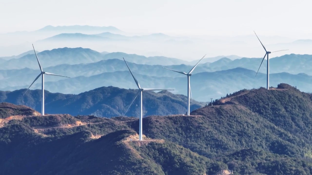 风力发电节能减排清洁能源视频素材