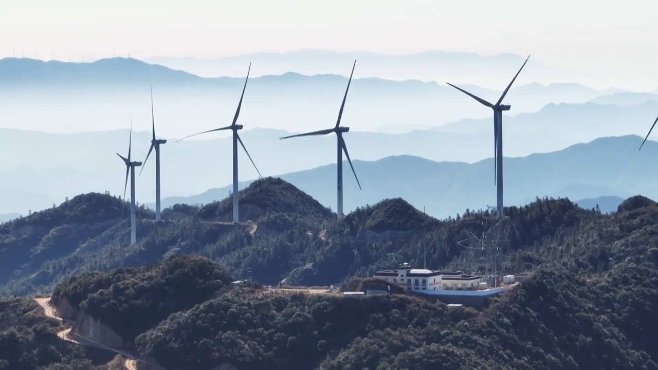 可再生风力发电新能源视频素材