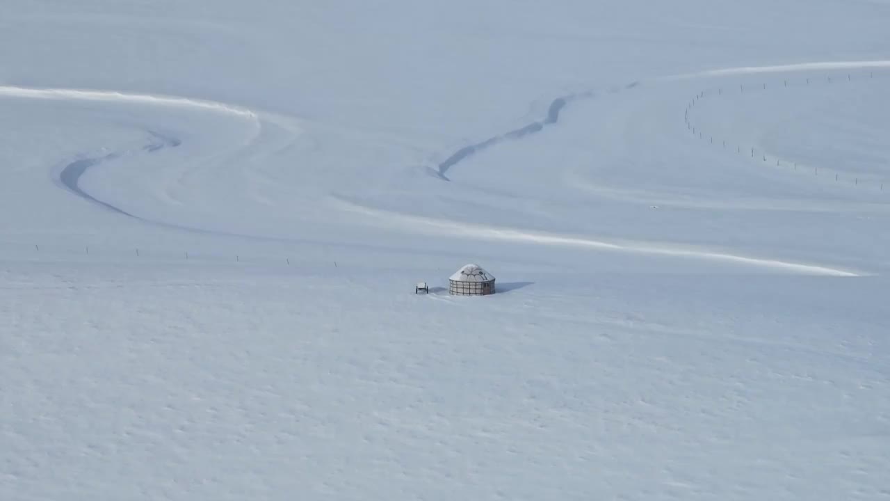 呼伦贝尔草原雪景视频下载