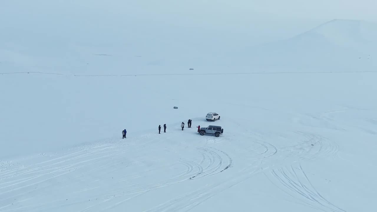 航拍呼伦贝尔大雪原雪景视频下载