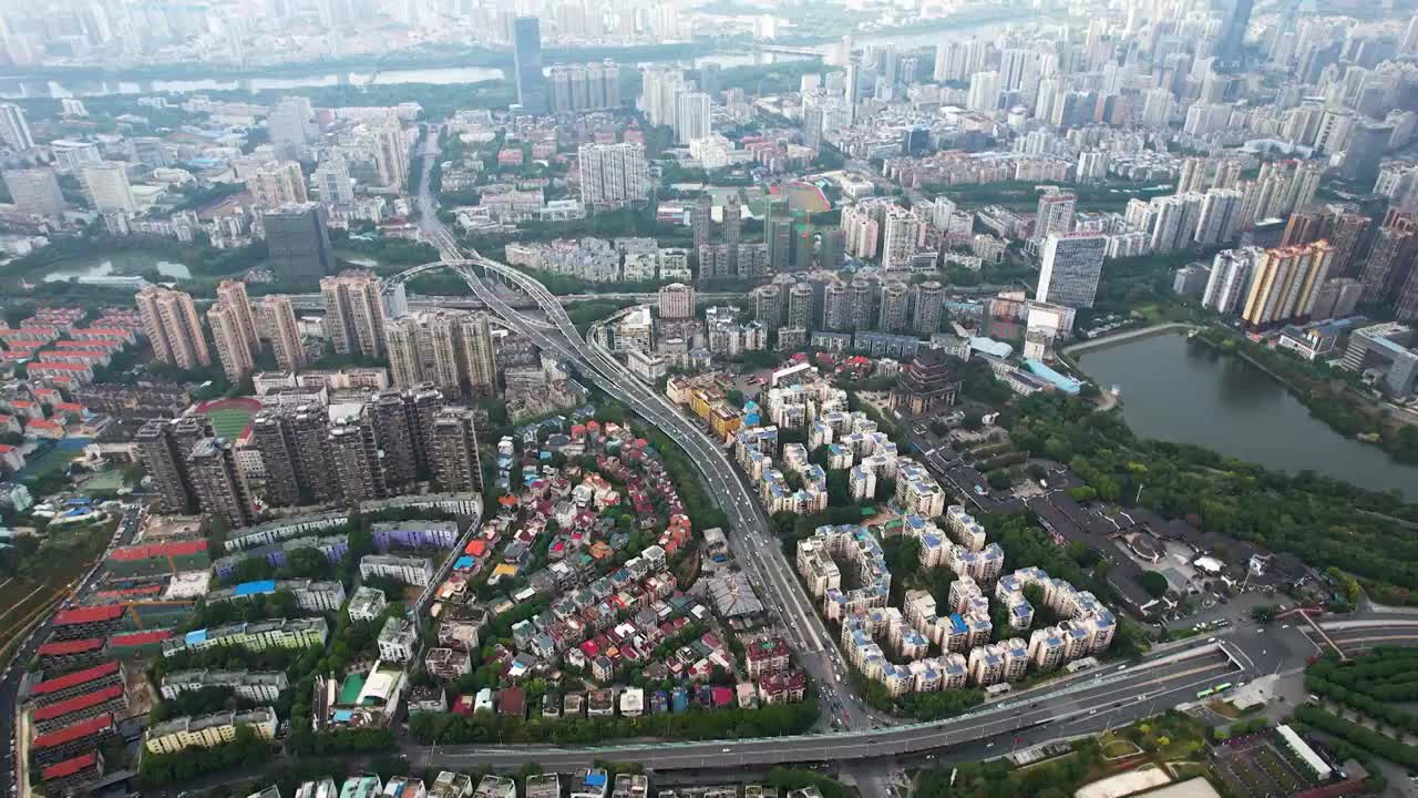 广西南宁城市建筑邕江风光航拍视频下载