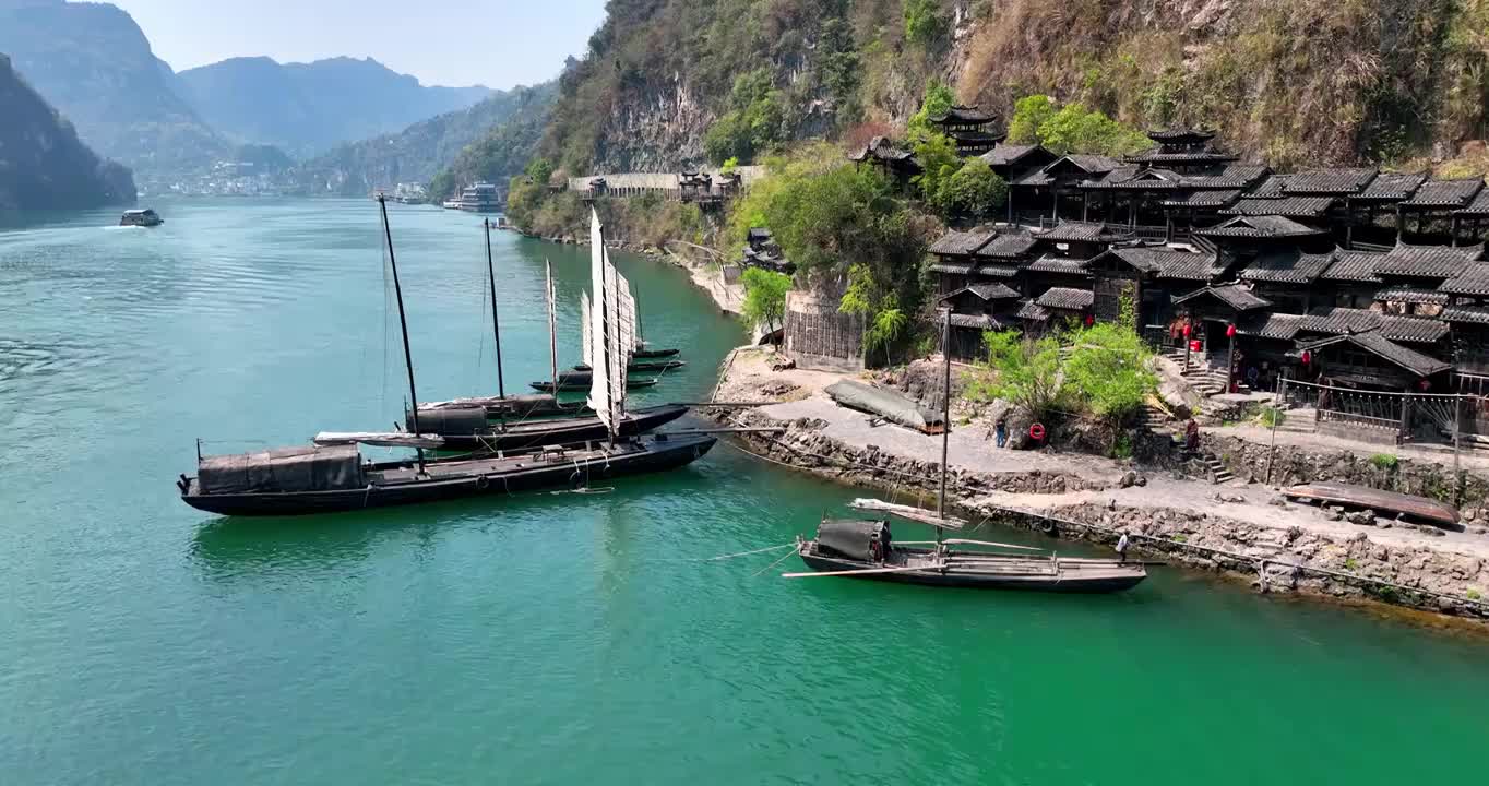 航拍湖北宜昌三峡人家景区视频下载