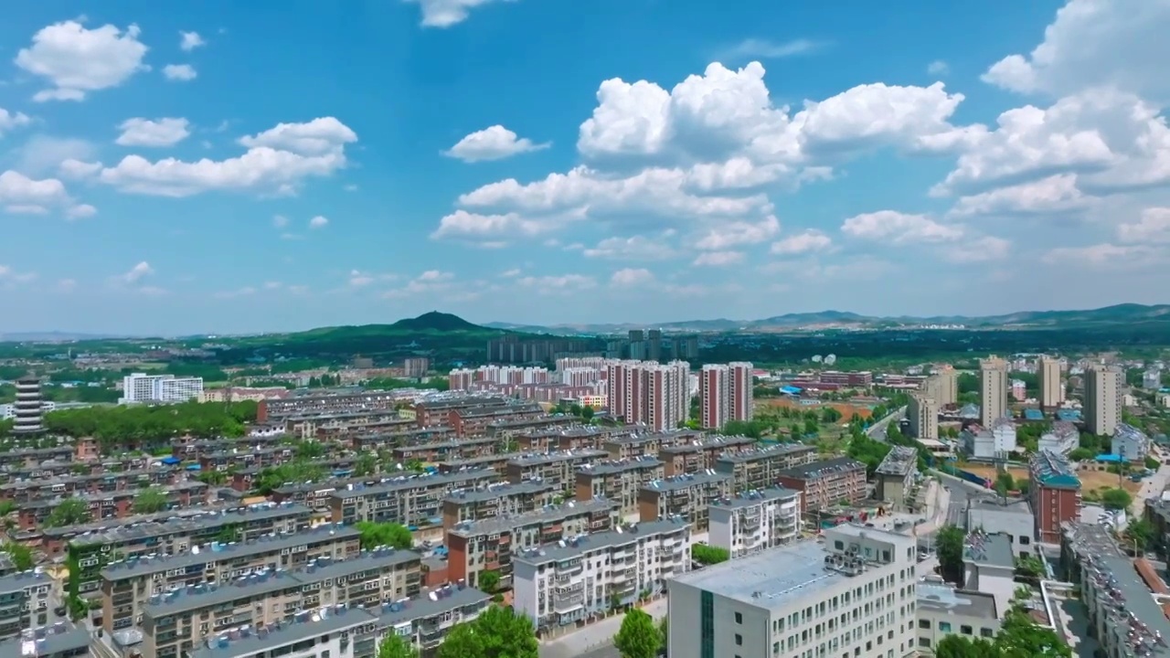 山东淄博城市风光4K航拍视频视频下载