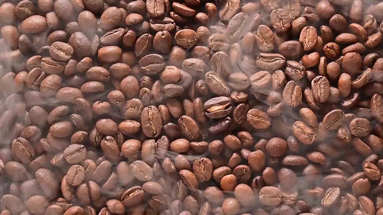 浓香咖啡豆咖啡粉颗粒视频素材