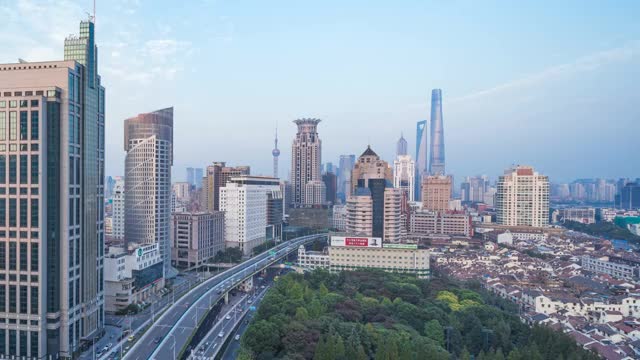 上海延安路高架夜景视频素材