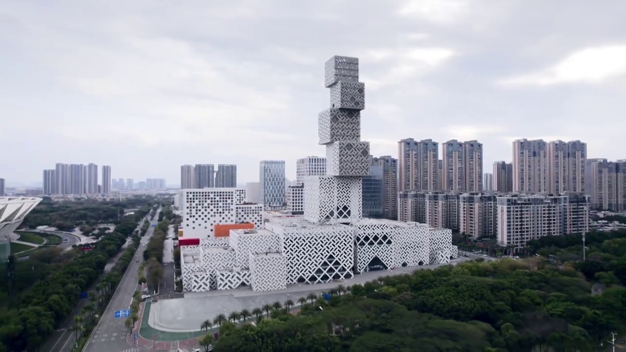 广东省佛山市东平新城坊塔的城市环境视频下载
