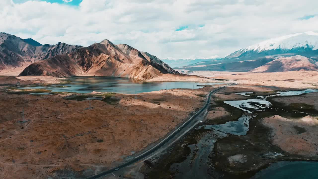 喀什库勒湖,帕米尔高原,湿地,慕士塔格,雪山,公格尔九别峰视频下载