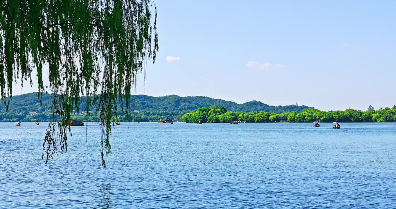 中国杭州西湖自然风光视频素材