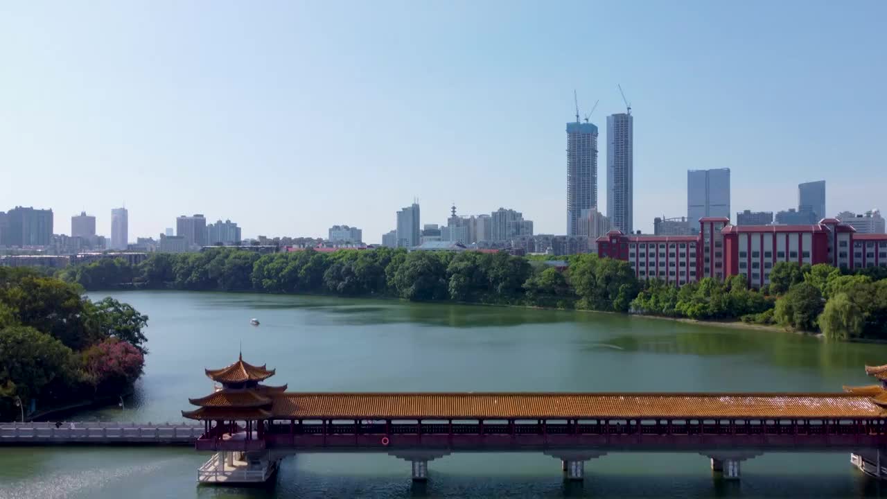 中国湖南省烈士公园航拍风光长沙烈士公园视频素材