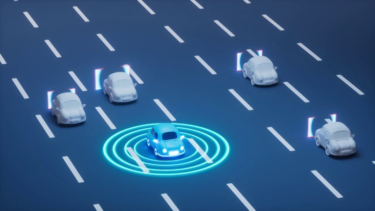 无人驾驶自动驾驶技术概念动画视频下载