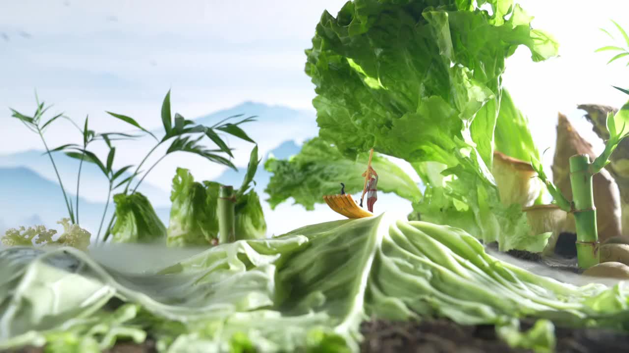 创意健康青菜视频素材