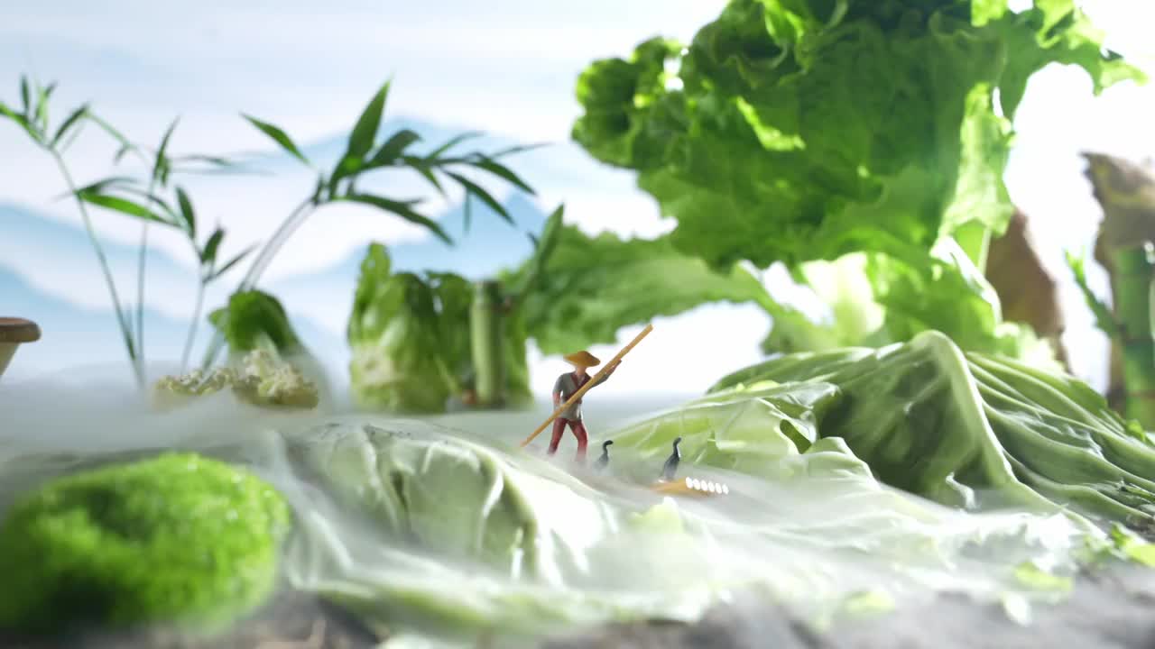 创意健康青菜视频素材