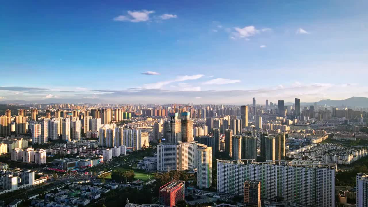 云南昆明城市航拍视频素材