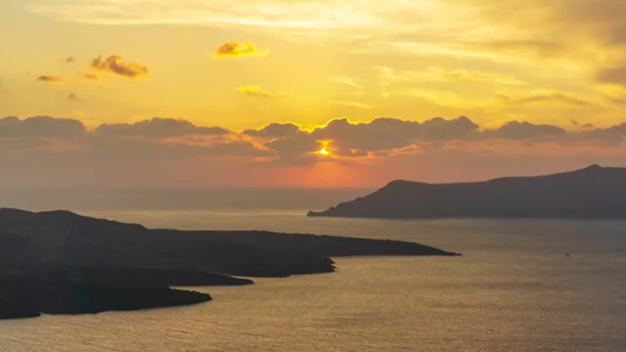 圣托里尼爱琴海日落延时视频下载
