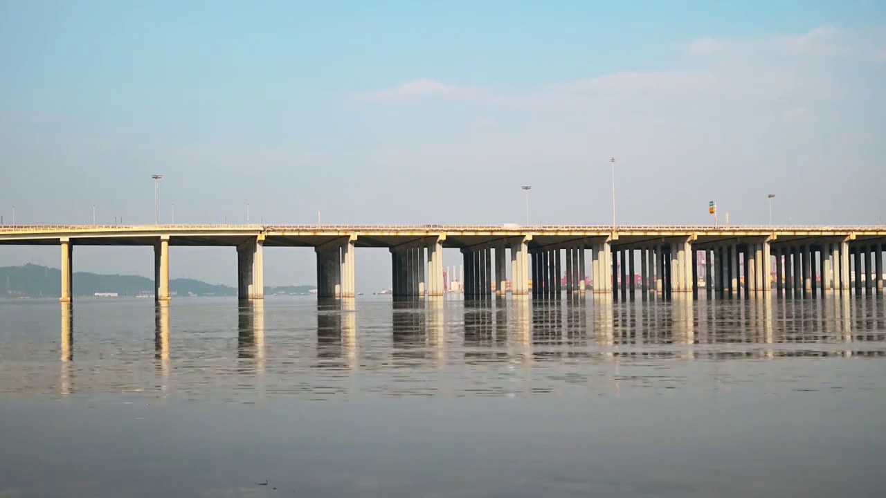海上高速大桥交通运输视频下载