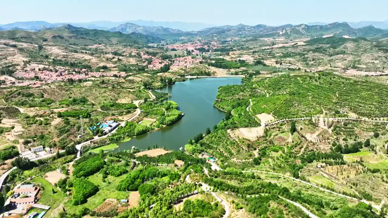 山东淄博三水源生态旅游区4K航拍视频视频下载