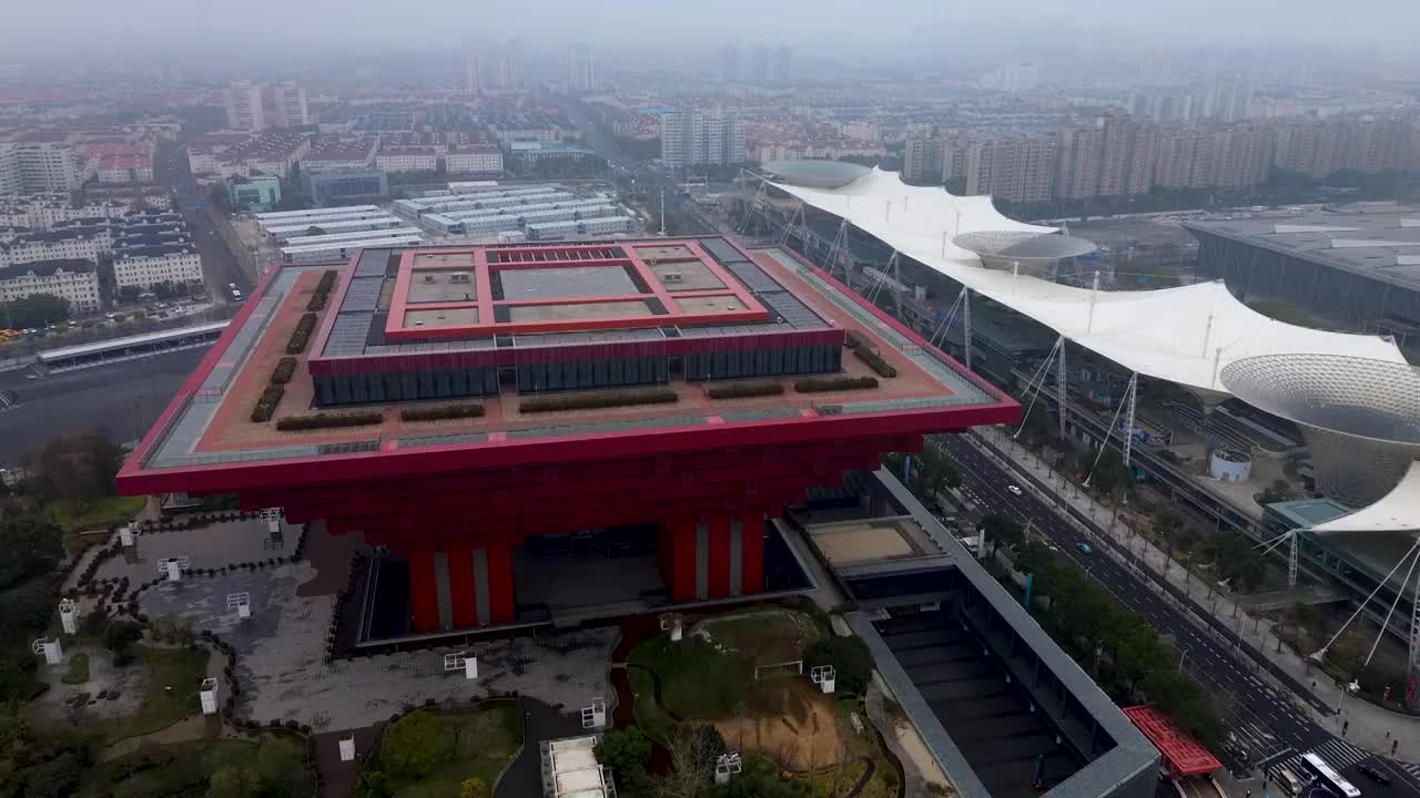 上海 中华艺术宫 奔驰文化中心 华泰金融大厦 世博源 上海世博展览馆 世博大道视频下载