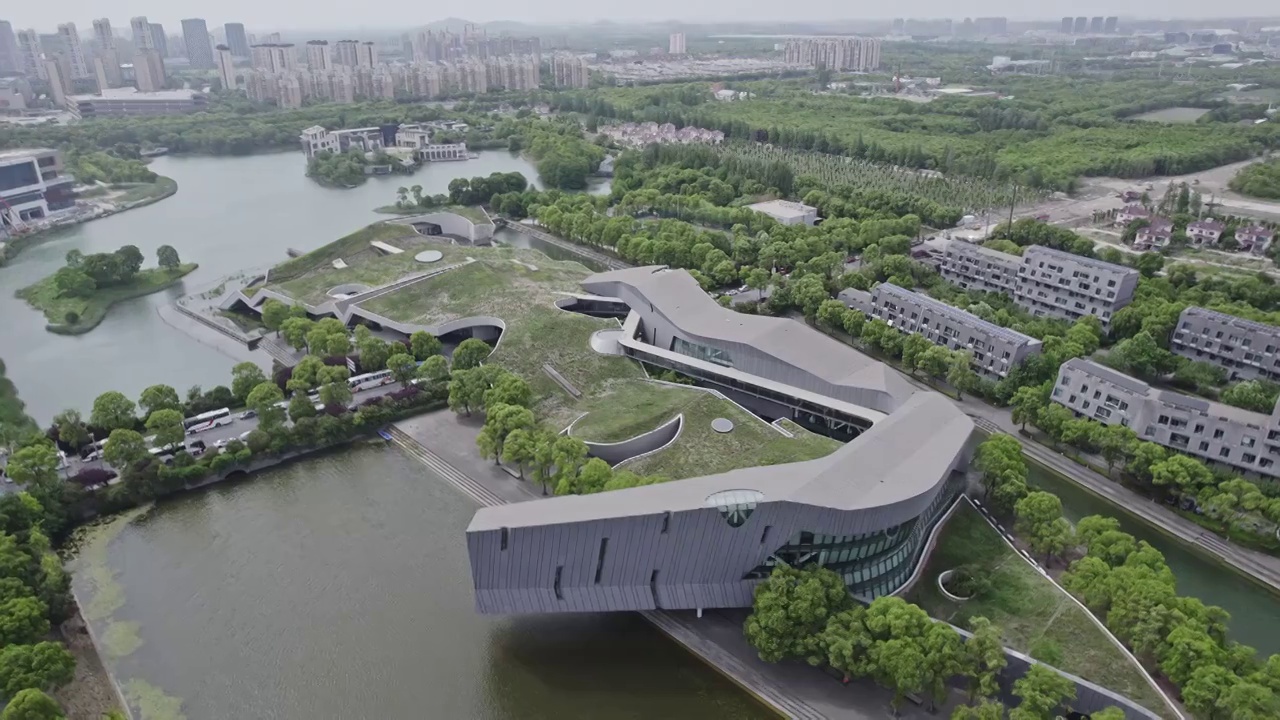上海松江巨人网络生活区城市生态环境视频下载