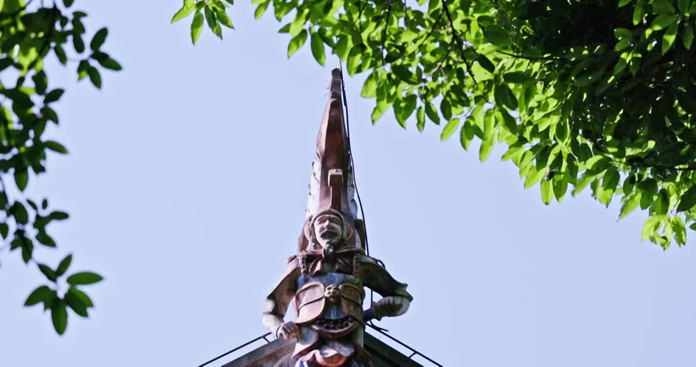 成都锦里戏台木雕视频素材