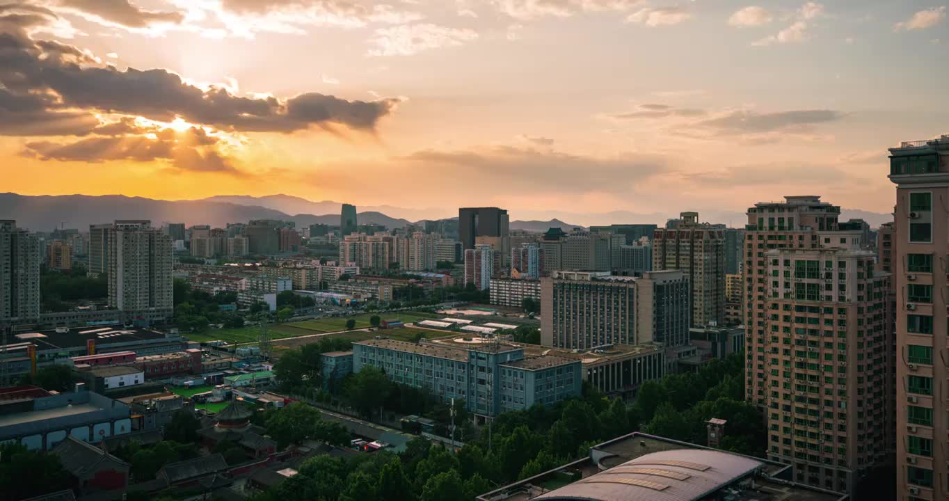 北京海淀城市日转夜延时摄影视频视频素材