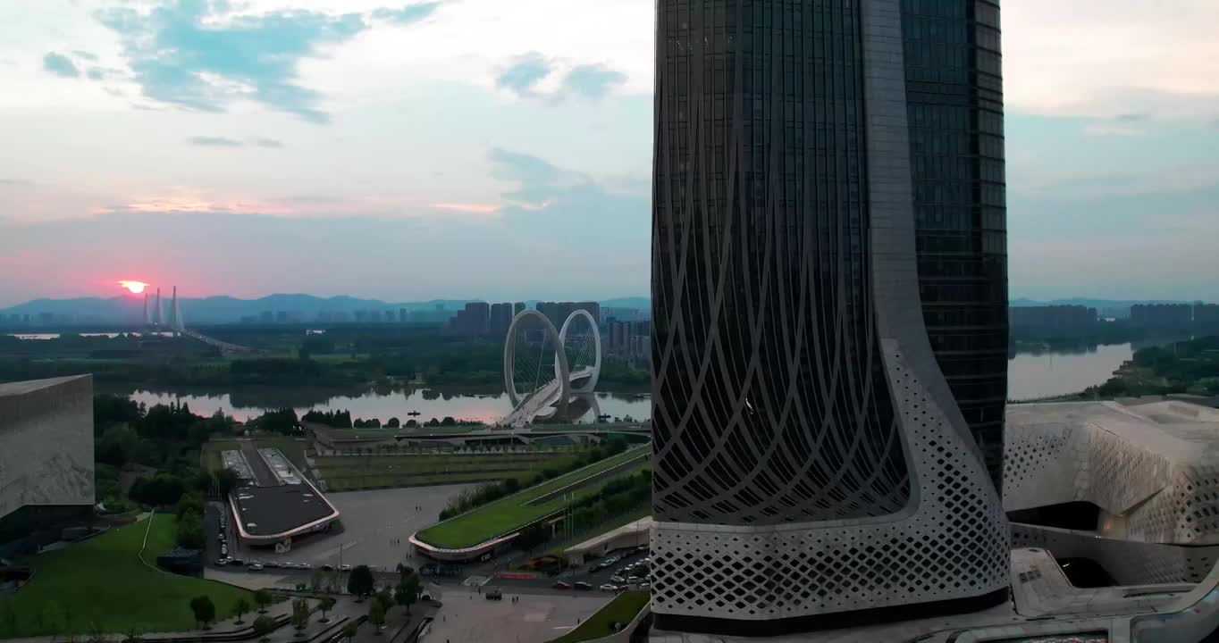 南京青奥中心双塔视频素材