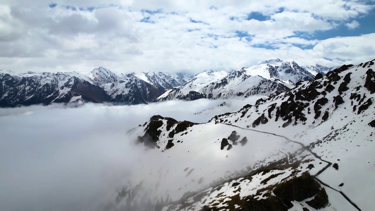 新疆,天山天池,博格达峰,马牙山观景台视频素材