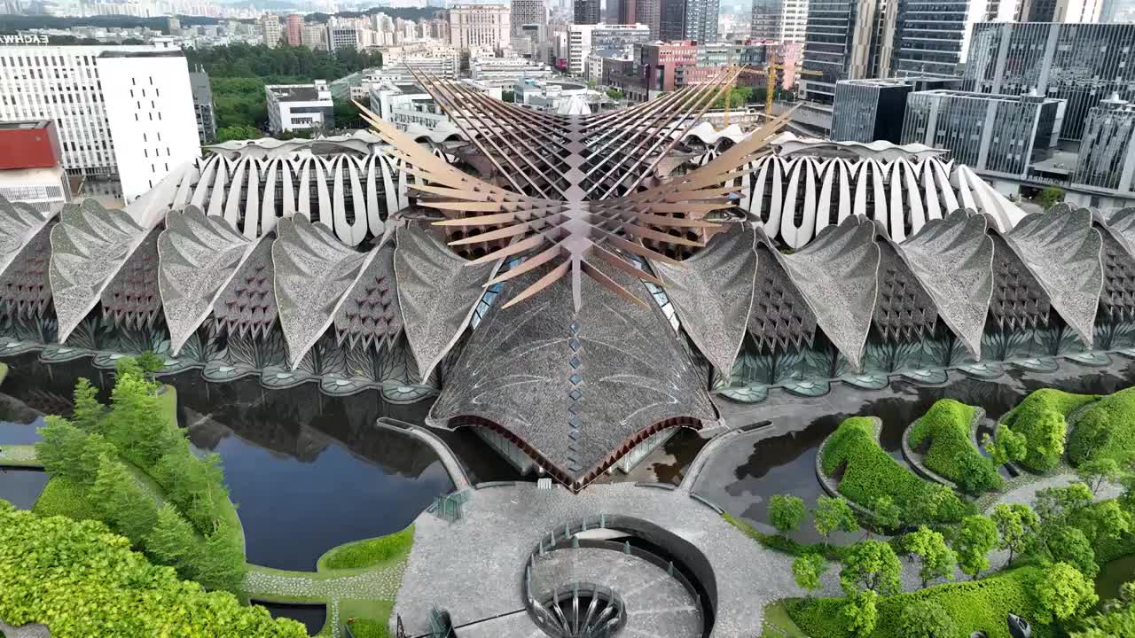 广东省深圳市龙华区大浪地标玛丝菲尔大厦航拍视频下载
