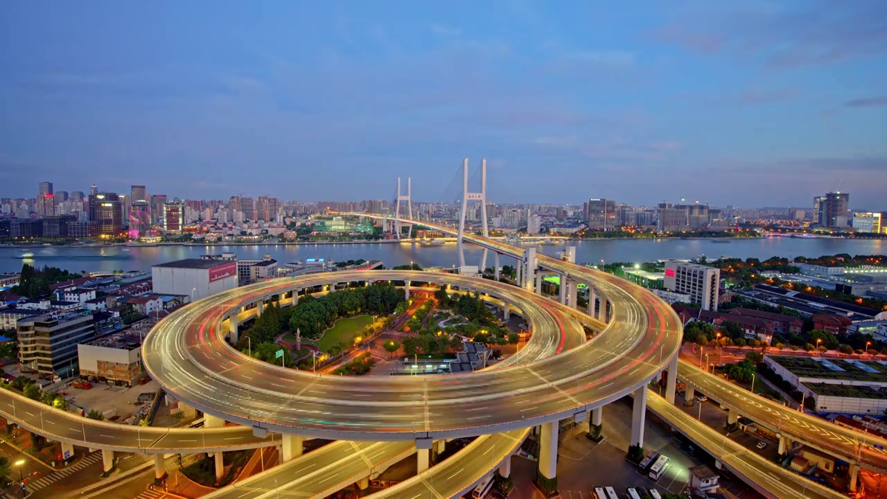 中国上海南浦大桥日落延时视频素材