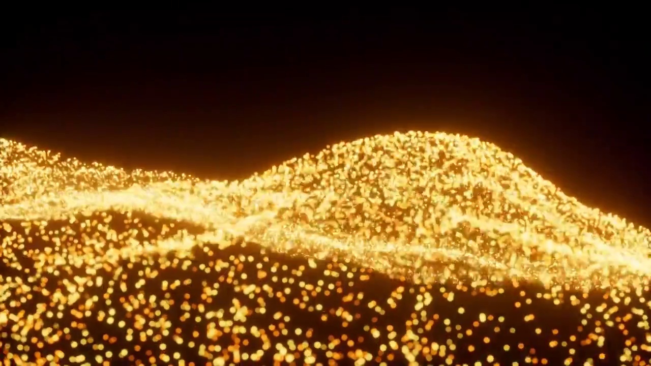 金色抽象飞舞的粒子动画视频购买